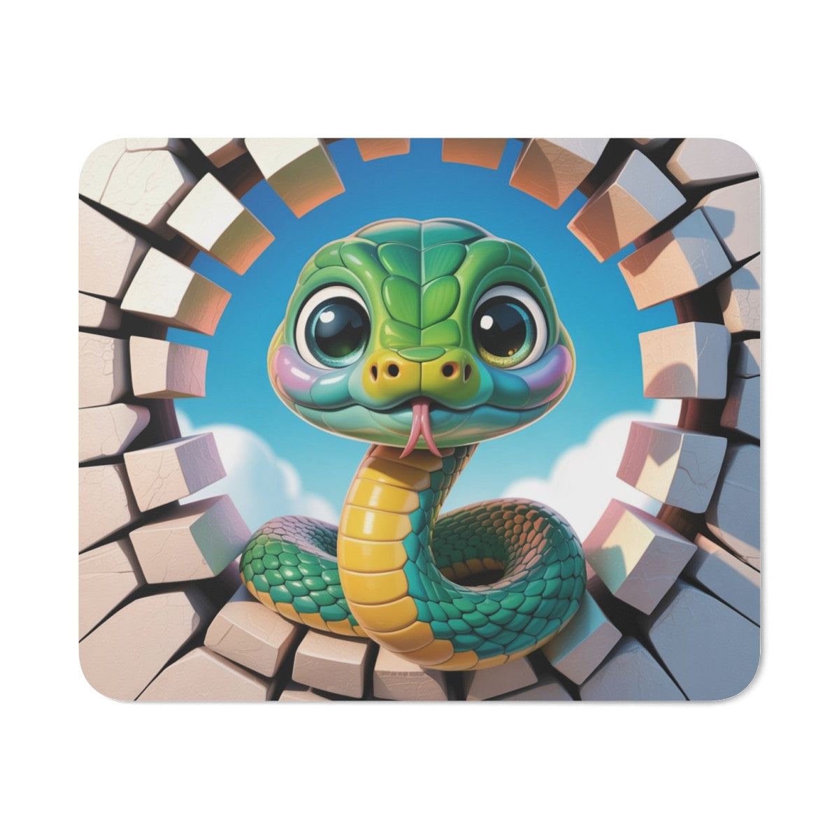 Tapis de souris serpent 22x18 cm Surface lisse & base antidérapante Design original et fun pour bureau ou gaming