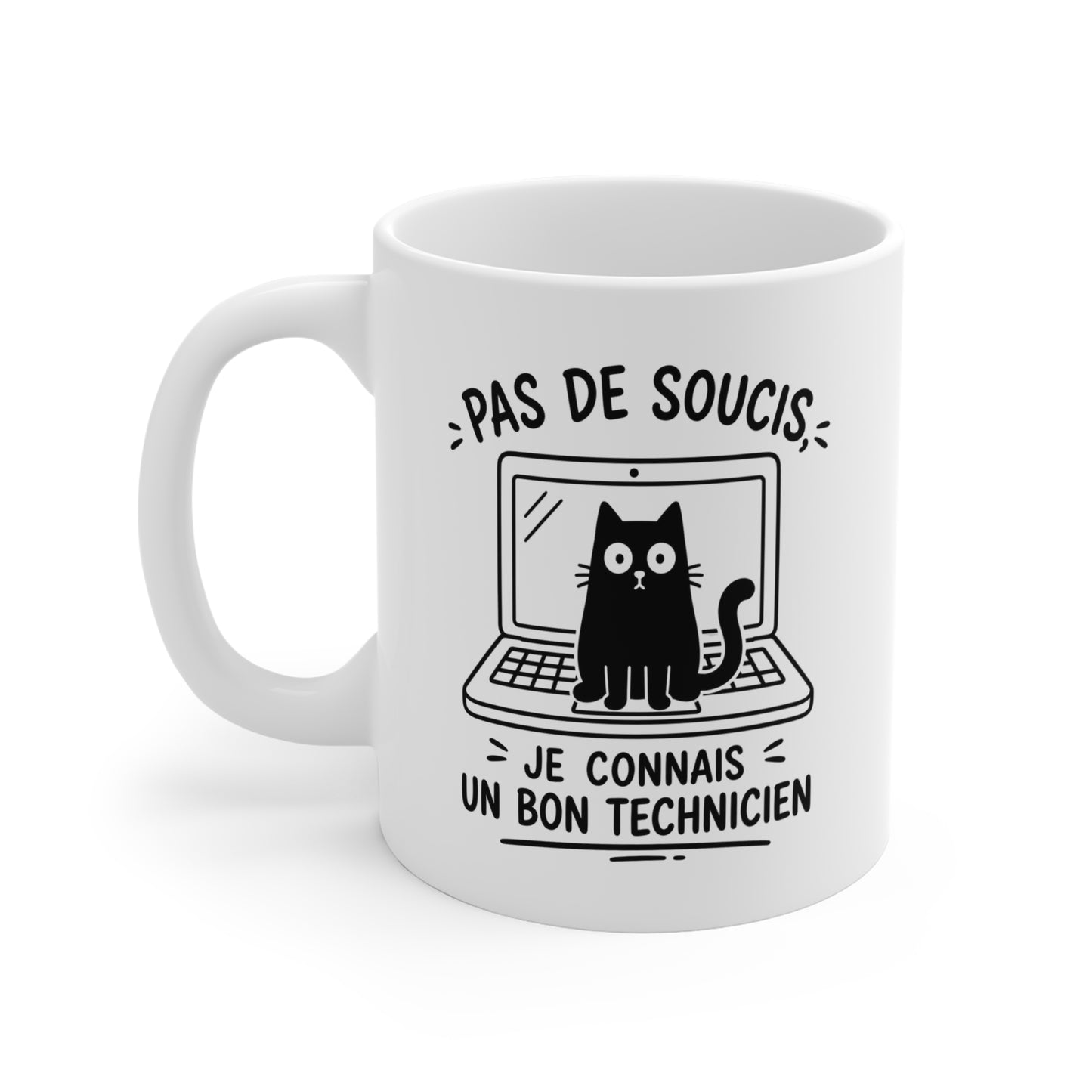 Mug Informatique Homme et Femme – Chat Ordinateur Technicien Dépannage – Cadeau Original Drôle pour Informaticien Technicien Geek 325 ml
