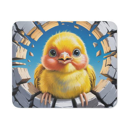 Tapis de souris canari 22x18 cm Design oiseau jaune cartoon Surface lisse et base antidérapante