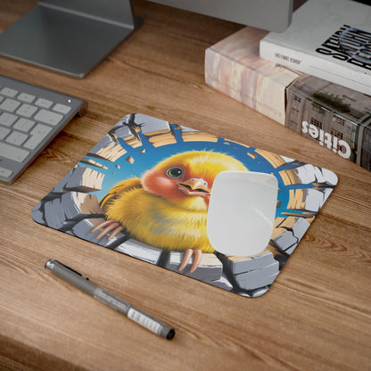 Tapis de souris canari 22x18 cm Design oiseau jaune cartoon Surface lisse et base antidérapante