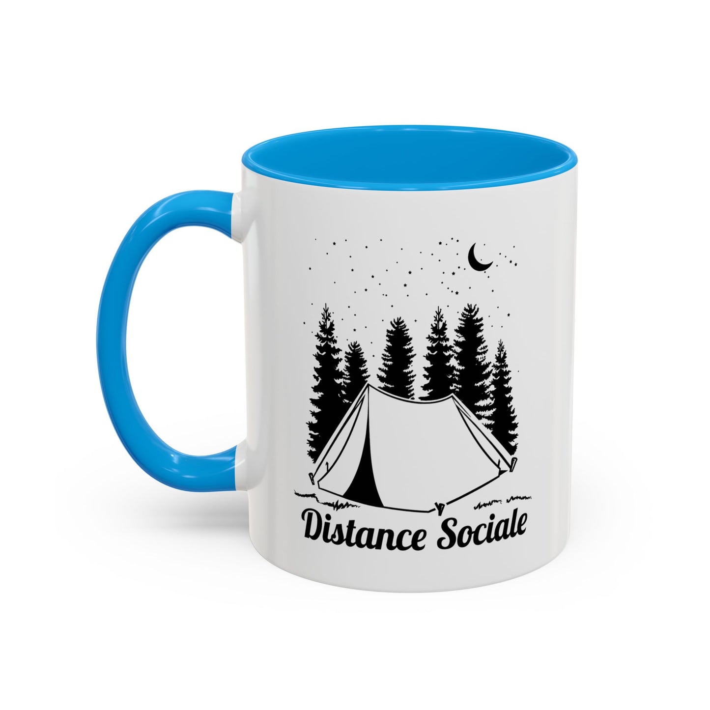 Mug Camping Homme et Femme – Tasse Humour Campeur Nature Forêt – Idée Cadeau Randonnée Bivouac Tente Plein Air Aventurier – 325 ml Noir Bleu Rouge