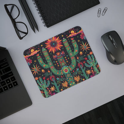 Tapis de Souris Cactus Psychédélique Design Coloré Floral Nocturne Style Bohème Idée cadeau