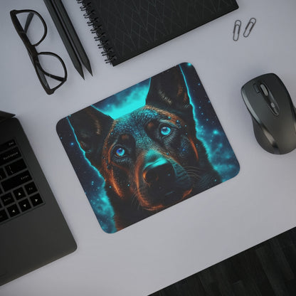 Tapis de Souris Chien Galactique  Design Futuriste Néon Berger Cybernétique Idéal Gaming & Bureau Antidérapant
