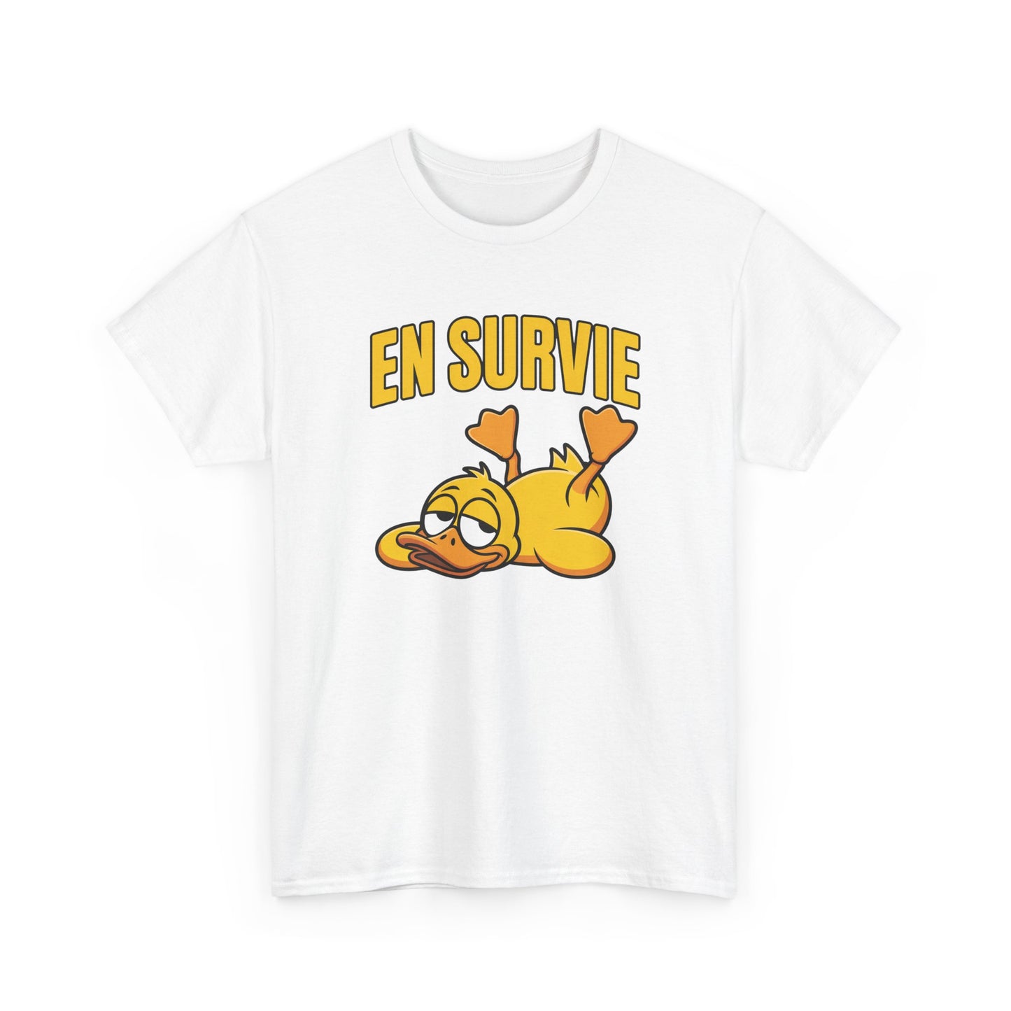 T-Shirt Humour En Survie – Tee Shirt Drôle Canard Fatigué Mode Survie Travail Fatigue Citation Fun Sarcastique Cadeau Homme Femme