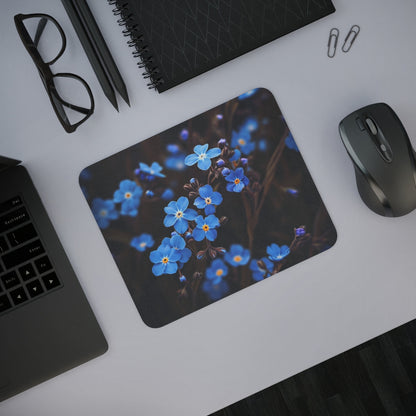 Tapis de Souris Myosotis Poétique Fleurs Bleues Ambiance Intimiste et Élégante  Accessoire Bureau Floral et Discret