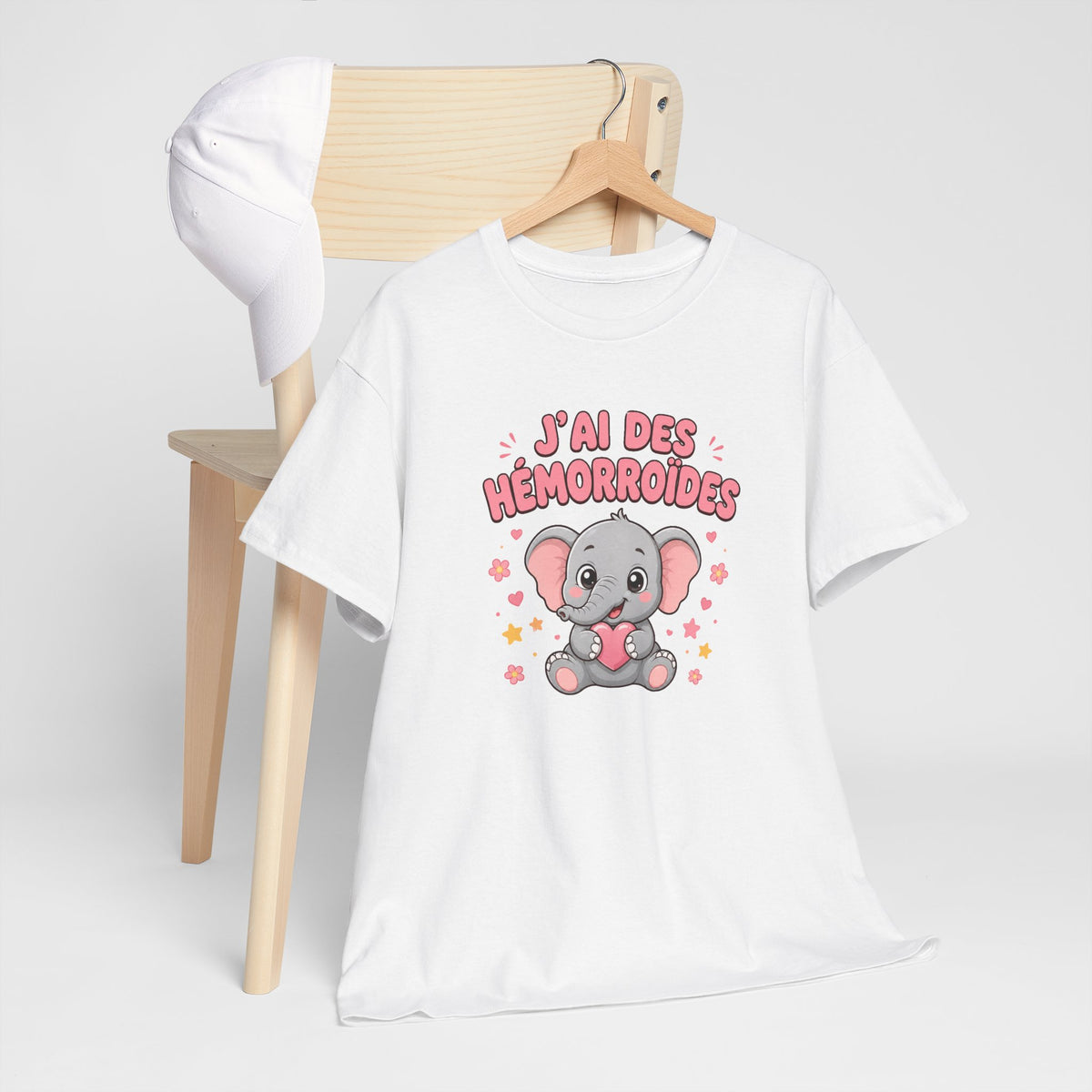 Tee Shirt Hémorroïdes Homme et Femme – J’ai des Hémorroïdes – T-Shirt Humour Éléphant Cadeau Drôle Original