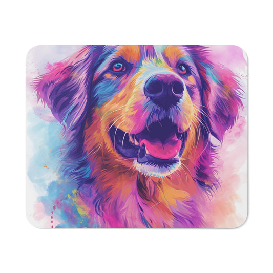 Tapis de Souris Chien Coloré Aquarelle Illustration Pop et Joyeuse  Accessoire Bureau Créatif et Fun