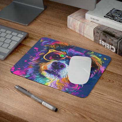 Tapis de Souris Chien Graffiti Lunettes Flashy et Éclaboussures Néon  Illustration Street  Accessoire Bureau Ultra Coloré