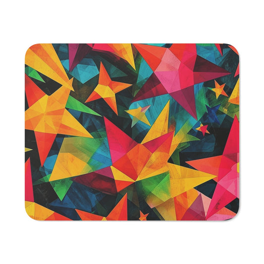 Tapis de Souris Étoiles Multicolores Motif Géométrique Pop et Dynamique Design Coloré Moderne pour Bureau ou Gaming