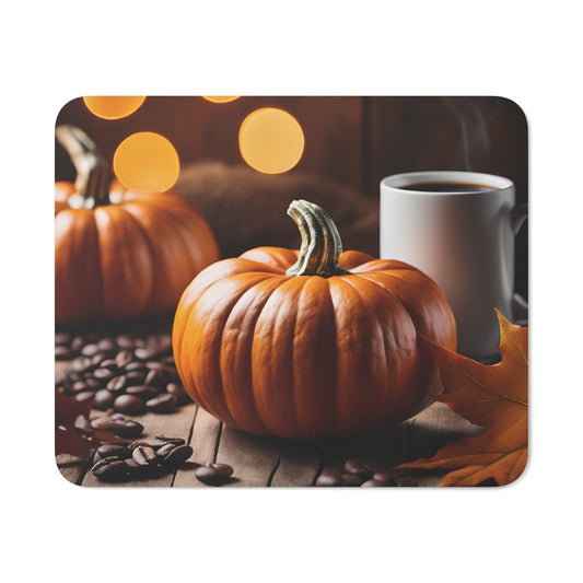 Tapis de Souris Automne Citrouille & Café Ambiance Chaleureuse pour Bureau Thème Pumpkin Spice