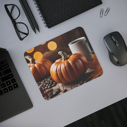 Tapis de Souris Automne Citrouille & Café Ambiance Chaleureuse pour Bureau Thème Pumpkin Spice