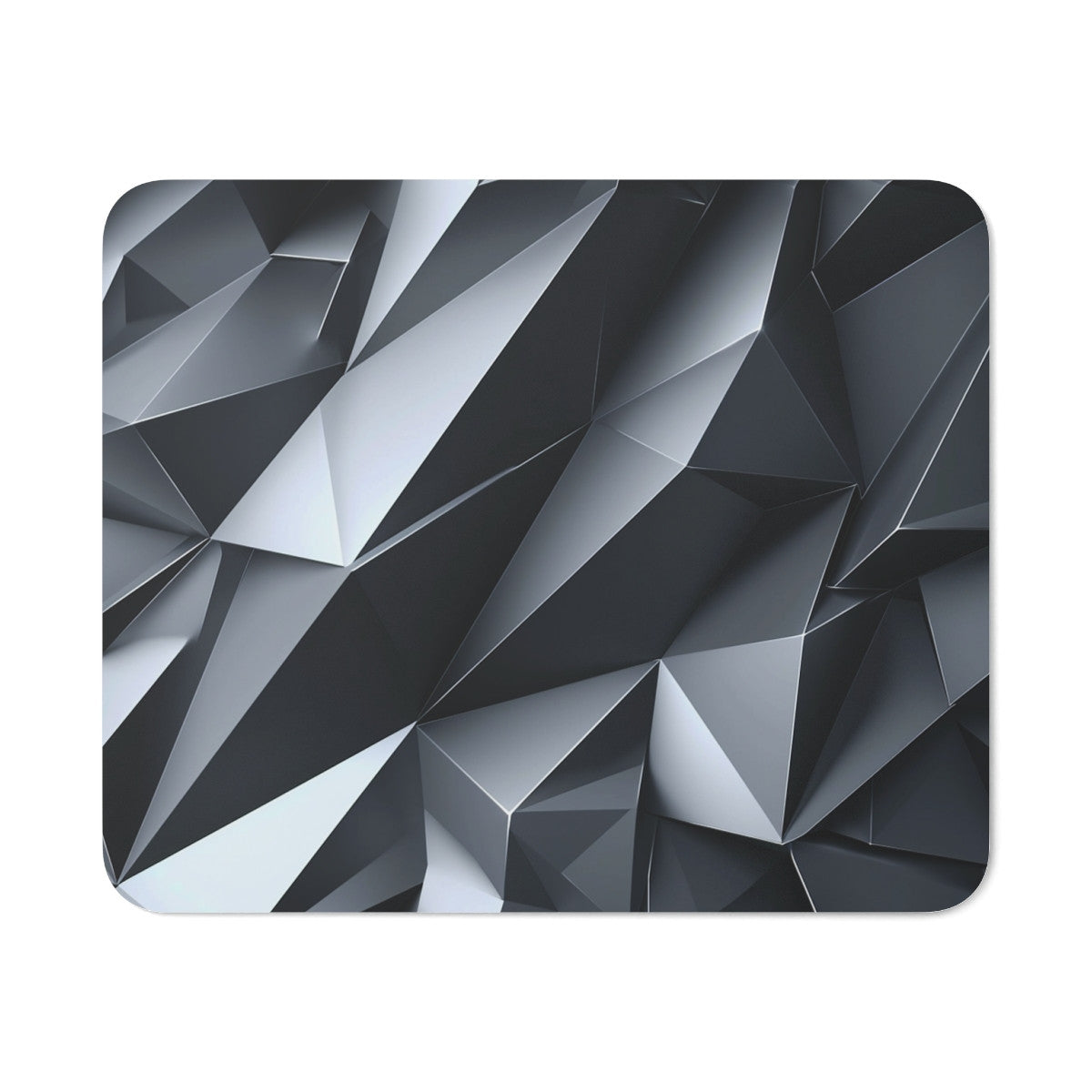 Tapis de Souris Design 3D Géométrique Noir & Métal  Look Futuriste Élégant pour Bureau et Gaming Idée cadeau