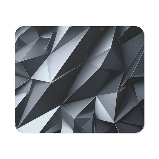 Tapis de Souris Design 3D Géométrique Noir & Métal  Look Futuriste Élégant pour Bureau et Gaming Idée cadeau
