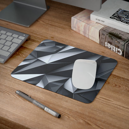 Tapis de Souris Design 3D Géométrique Noir & Métal  Look Futuriste Élégant pour Bureau et Gaming Idée cadeau