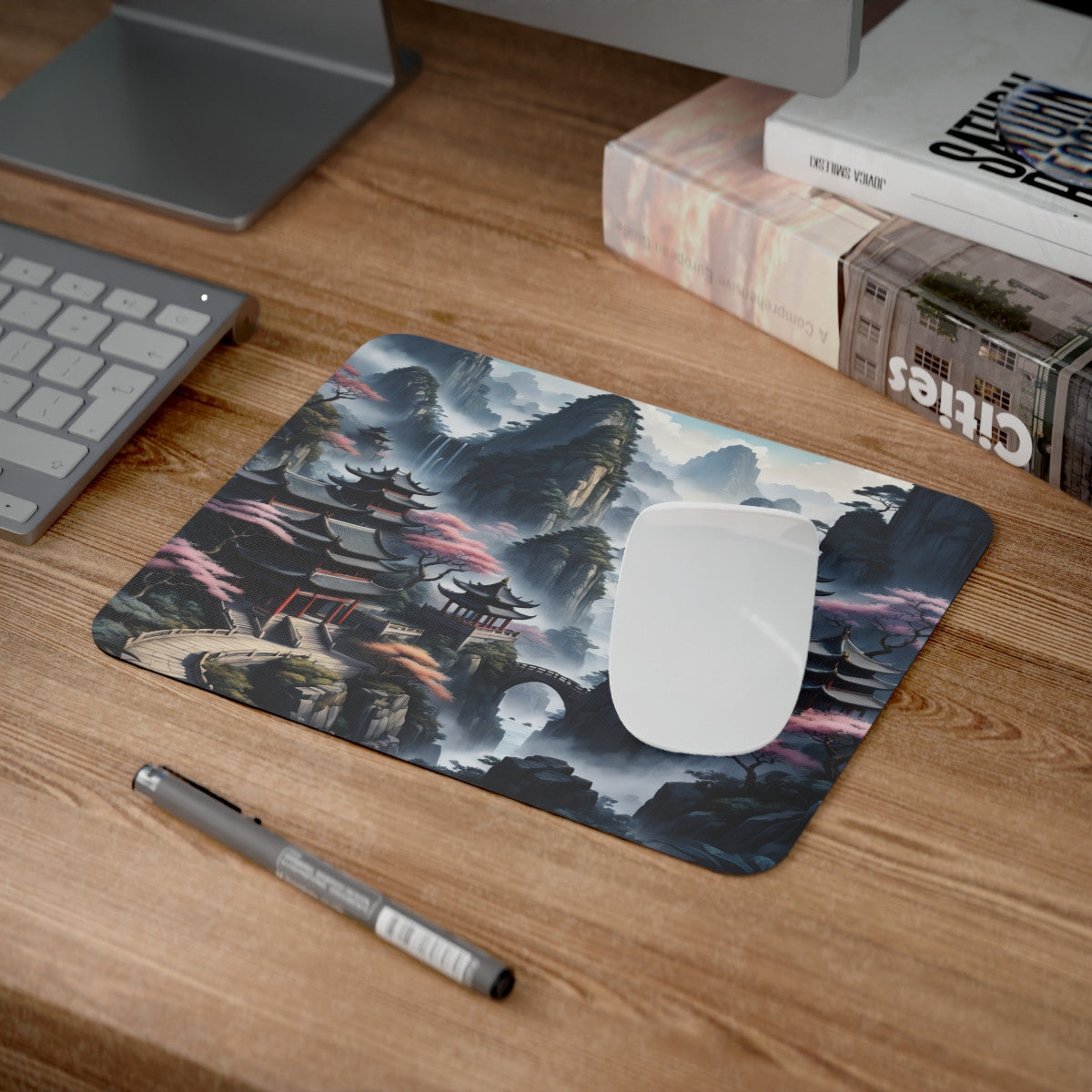 Tapis de Souris Paysage Japonais Zen Montagnes Mystiques & Pagodes idée cadeau