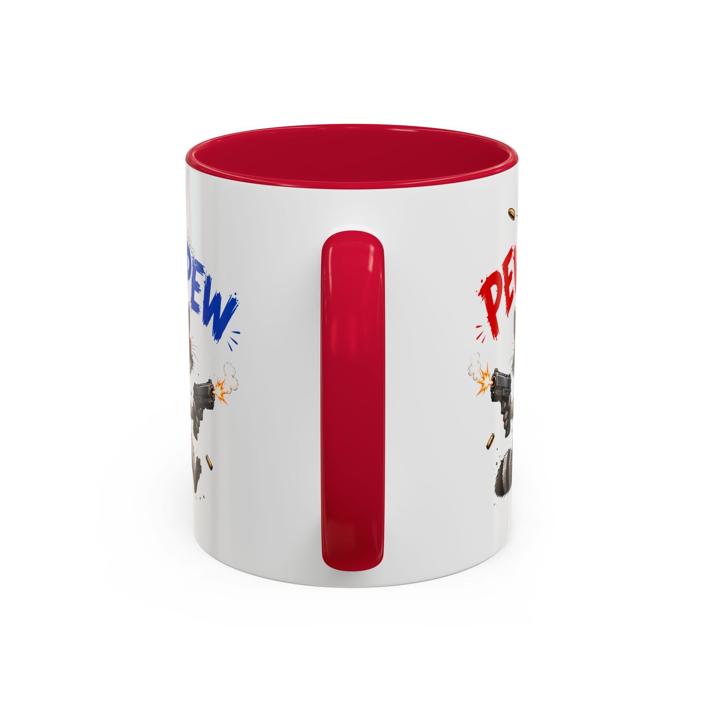 Tasse Pew Pew – Mug  Animal Raton Laveur Humour – Cadeau Drôle Homme Femme 325ml