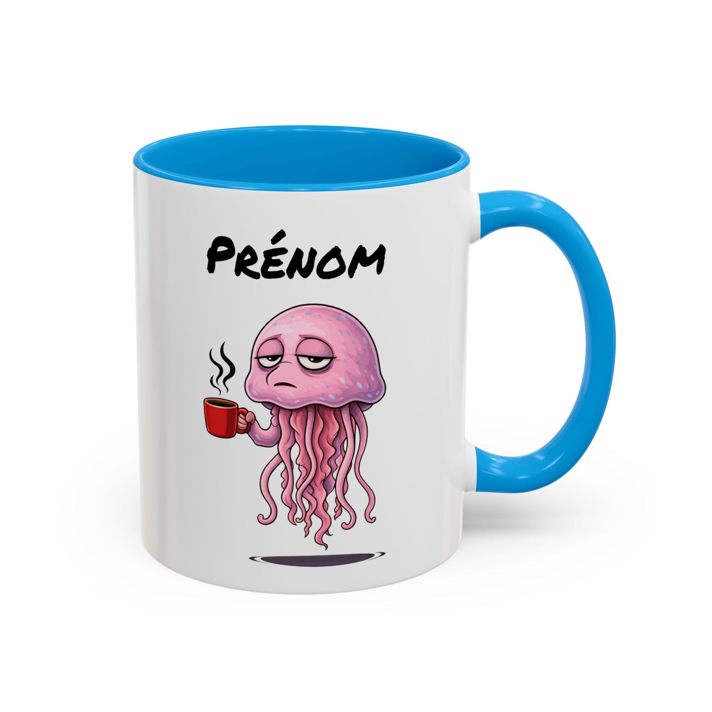 Tasse Méduse avec Café – Mug Animal Marin Humoristique Fatigue – Illustration Cartoon 325ml – Cadeau