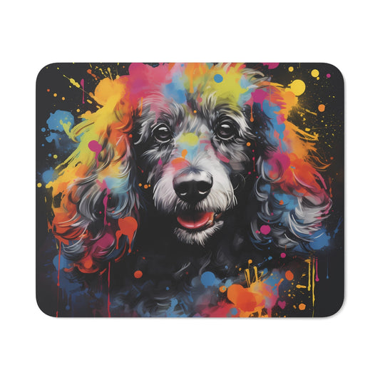 Tapis de Souris Chien Coloré  Caniche en Art Moderne Splash Peinture Abstraite Idée cadeau