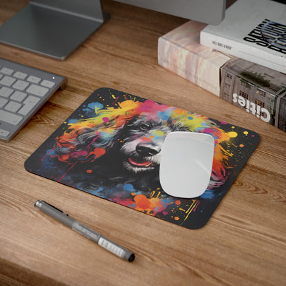 Tapis de Souris Chien Coloré  Caniche en Art Moderne Splash Peinture Abstraite Idée cadeau