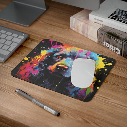 Tapis de Souris Chien Artistique Portrait Pop Art Coloré de Cocker Noir Idée cadeau