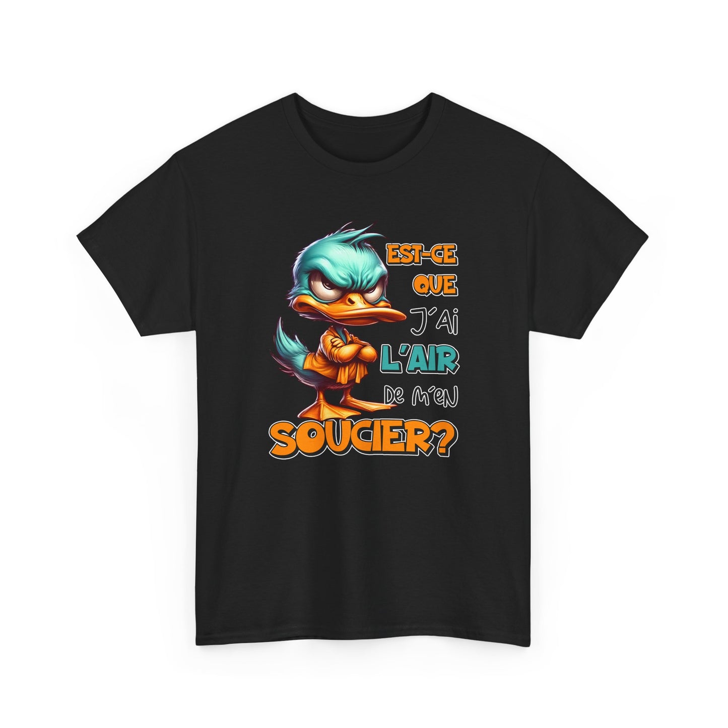 Tee Shirt Est-Ce Que J’Ai L’Air De M’En Soucier – T-Shirt Humour Canard Colérique – Cadeau Homme Femme Sarcasme Drôle