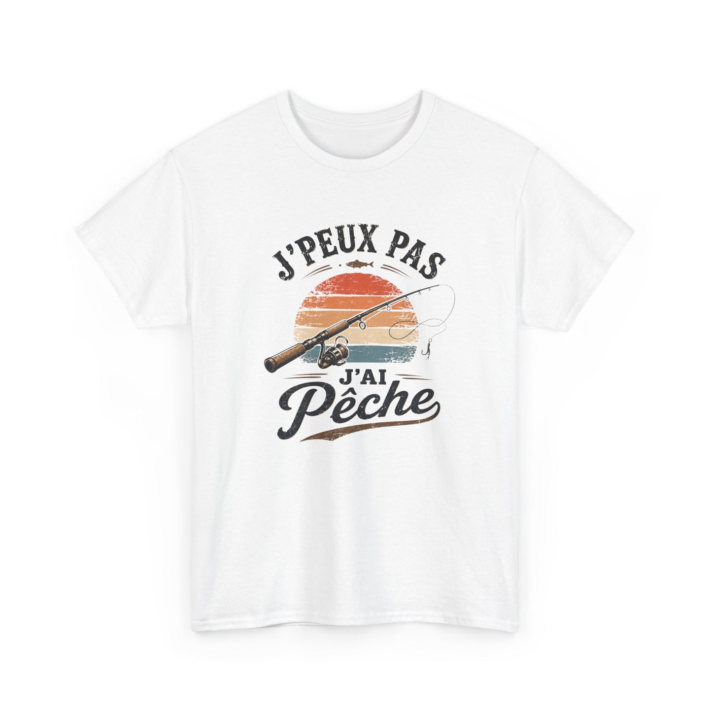 T-Shirt Pêche Humour Homme Femme – J’Peux Pas J’Ai Pêche – Tee Shirt Pêcheur Vintage