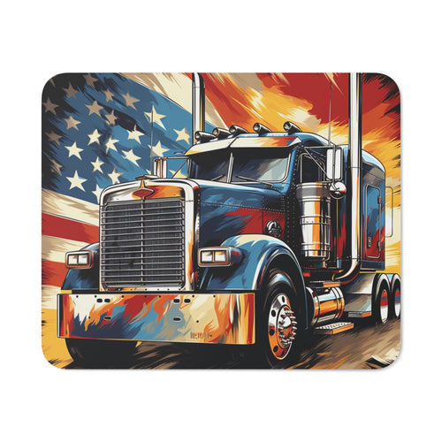 Tapis de Souris Camion Américain  Truck USA Patriote avec Drapeau Stars & Stripes  Design Puissant pour Bureau, Gamer ou Cadeau