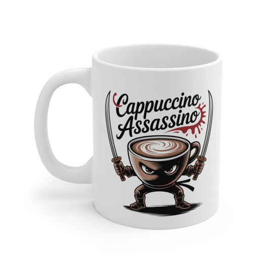 Mug Cappuccino Assassino 325ml Tasse Café Ninja Design Humoristique Original