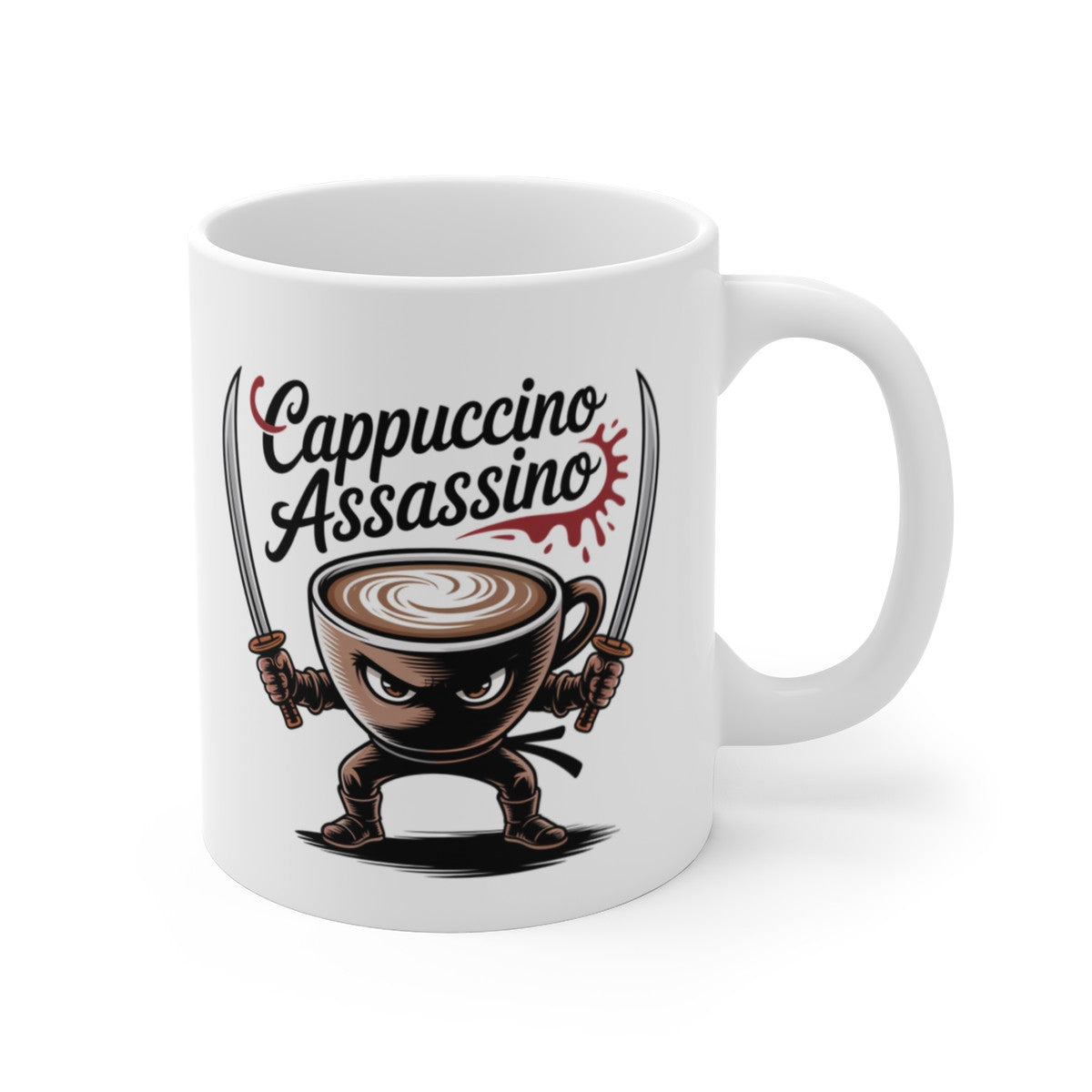 Mug Cappuccino Assassino 325ml Tasse Café Ninja Design Humoristique Original