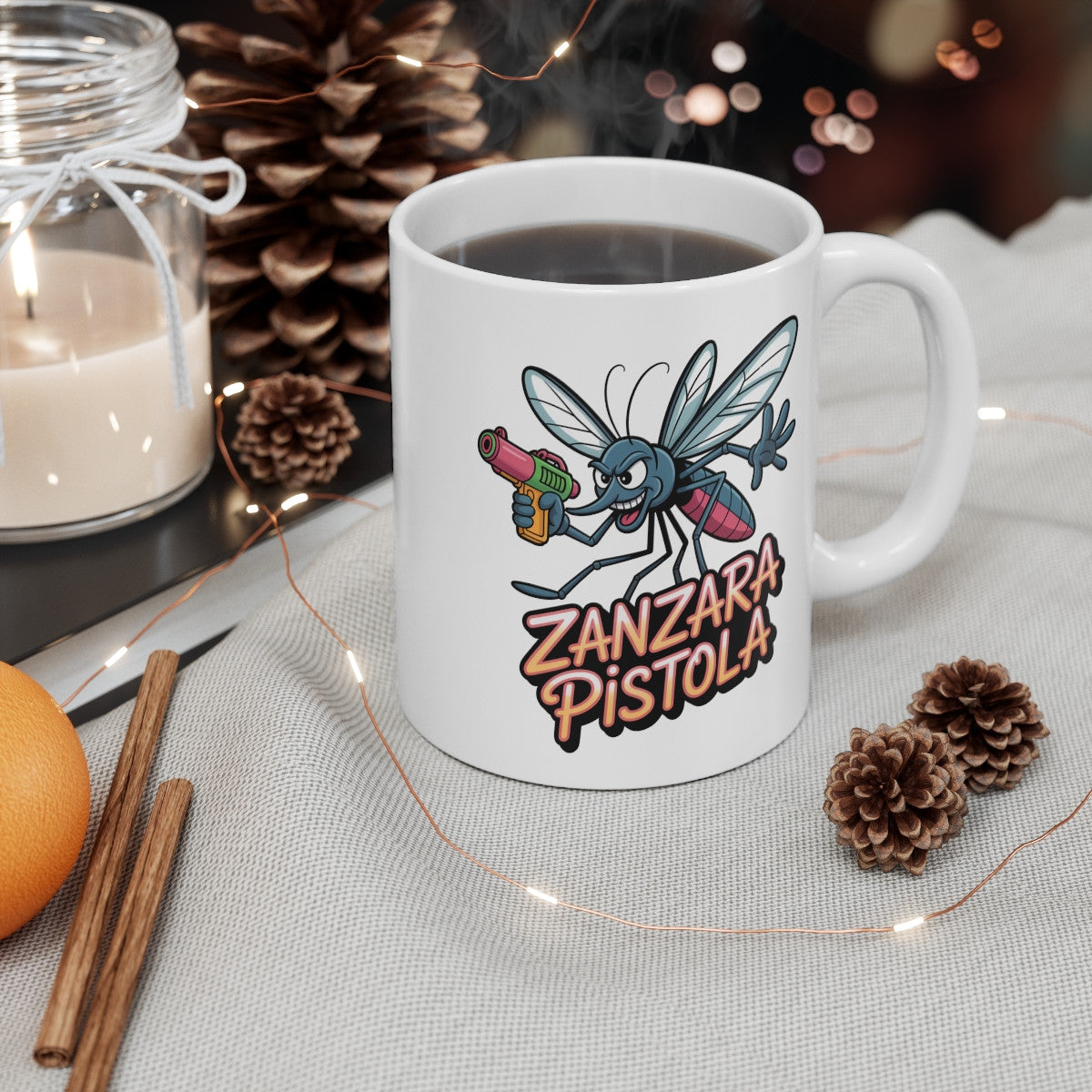 Mug Zanzara Pistola 325ml Tasse Drôle Moustique Cartoon avec Pistolet Idée cadeau