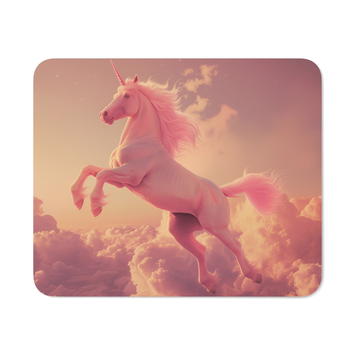 Tapis de Souris Licorne Rose – Illustration Magique de Licorne dans les Nuages
