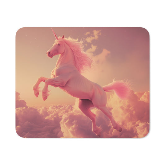 Tapis de Souris Licorne Rose – Illustration Magique de Licorne dans les Nuages
