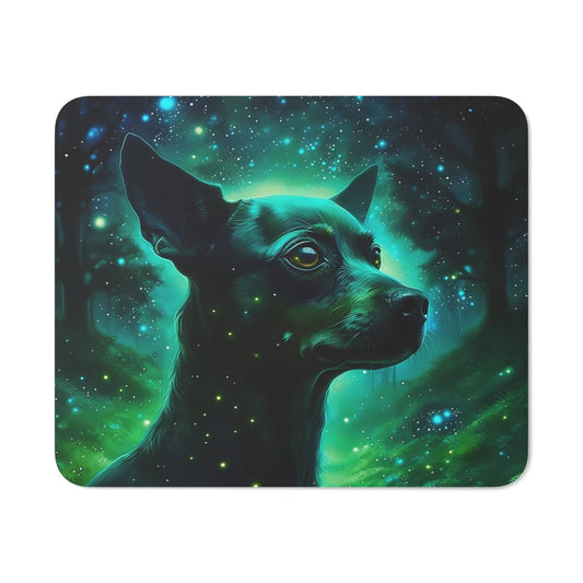 Tapis de Souris Chien Galactique Mystique  Forêt Enchantée & Lueurs Cosmiques