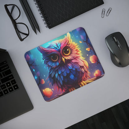 Tapis de Souris Chouette Magique Multicolore Hibou Féerique aux Yeux Géants