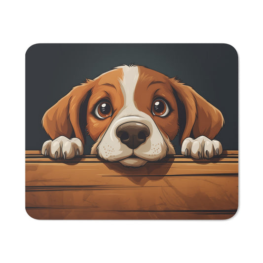 Tapis de Souris Chiot Mignon Beagle Dessin Style Cartoon avec Regard Attendrissant Tapis Gamer, Bureau ou Cadeau Adorable
