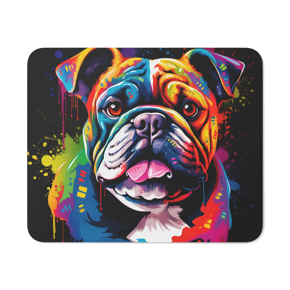 Tapis de Souris Bulldog Coloré Design Street Art Graffiti  Chien Pop Art