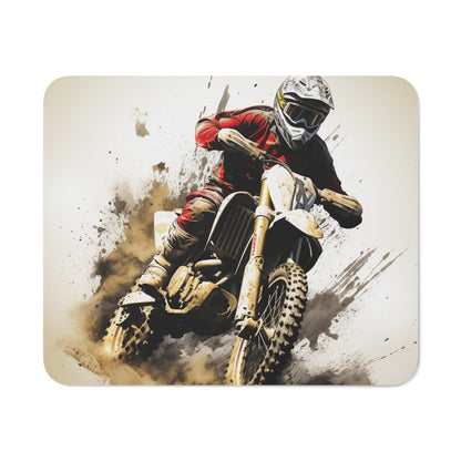 Tapis de Souris Motocross Extrême Pilote en Action sur Moto Cross Design Sportif Dynamique