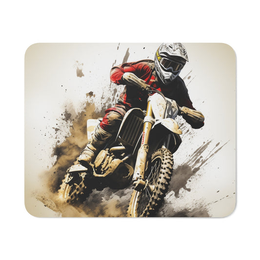 Tapis de Souris Motocross Extrême Pilote en Action sur Moto Cross Design Sportif Dynamique