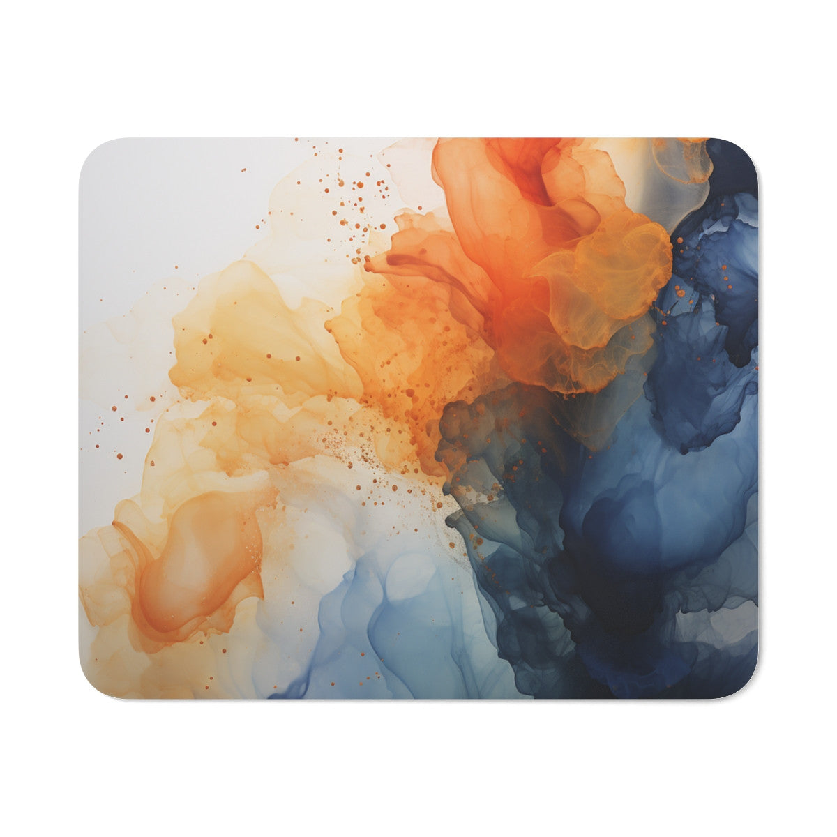 Tapis de Souris Abstrait Bleu et Orange Design Art Fluide Moderne Accessoire Bureau Gamer Élégant et Créatif