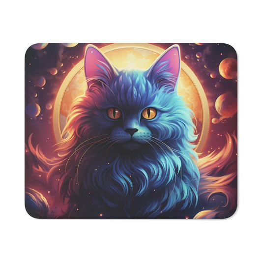 Tapis de Souris Chat Galactique – Illustration Féline Cosmique & Magique
