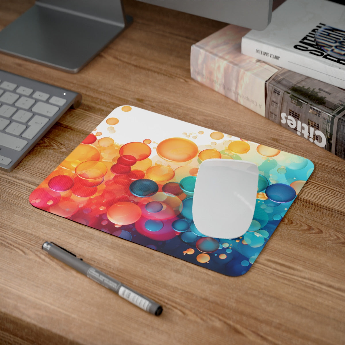 Tapis de Souris Bulles Abstraites  Design Multicolore Moderne Accessoire Gaming et Bureau
