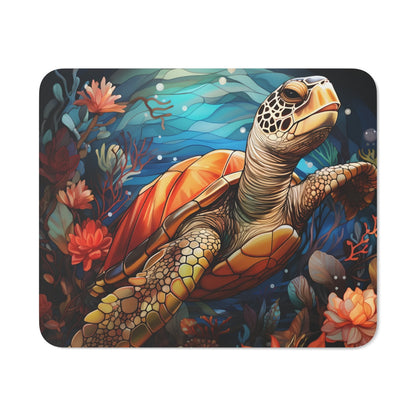 Tapis de Souris Tortue de Mer Design Océan Artistique & Corail Accessoire Bureau ou Gaming