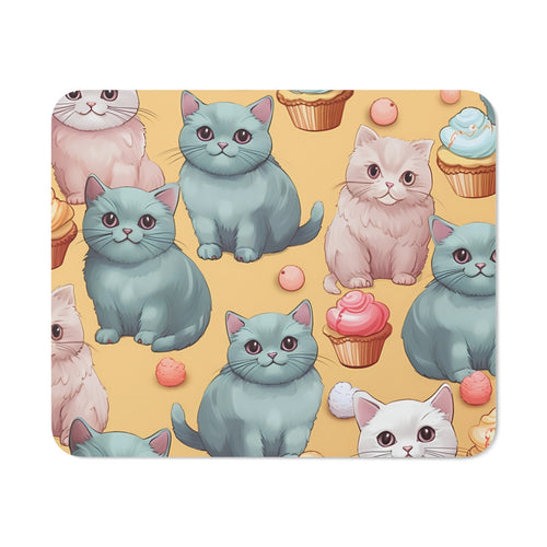 Tapis de Souris Chat Kawaii & Cupcakes – Design Mignon et Coloré pour Bureau ou Gaming