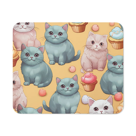 Tapis de Souris Chat Kawaii & Cupcakes – Design Mignon et Coloré pour Bureau ou Gaming