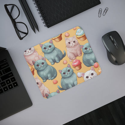 Tapis de Souris Chat Kawaii & Cupcakes – Design Mignon et Coloré pour Bureau ou Gaming