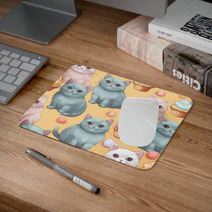 Tapis de Souris Chat Kawaii & Cupcakes – Design Mignon et Coloré pour Bureau ou Gaming