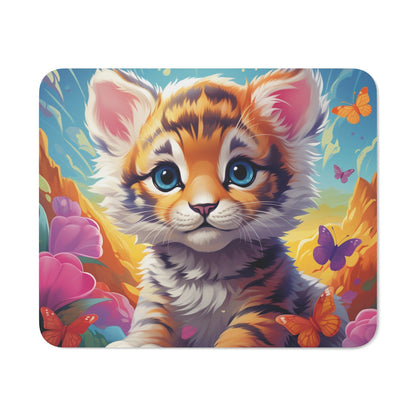 Tapis de Souris Kawaii Chaton Tigre  Design Mignon et Coloré – 22x18 cm