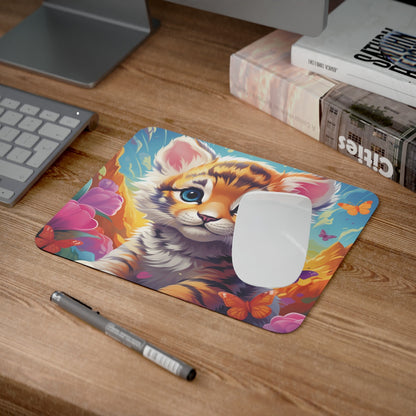 Tapis de Souris Kawaii Chaton Tigre  Design Mignon et Coloré – 22x18 cm