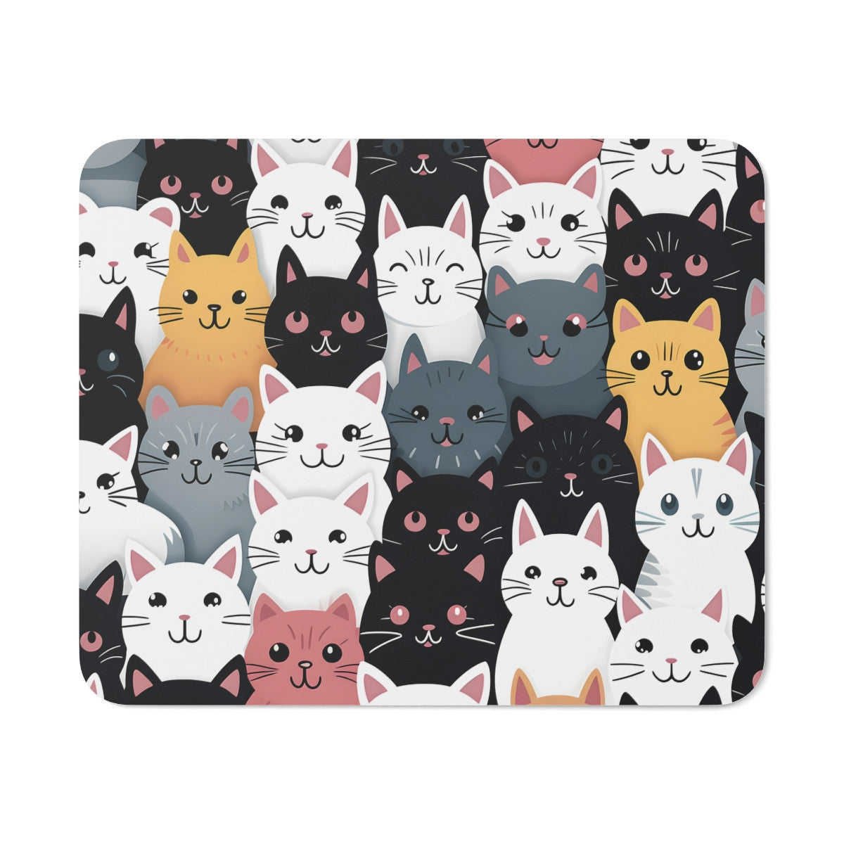 Tapis de Souris Chat Mignon Design Multichats Colorés – 22x18 cm