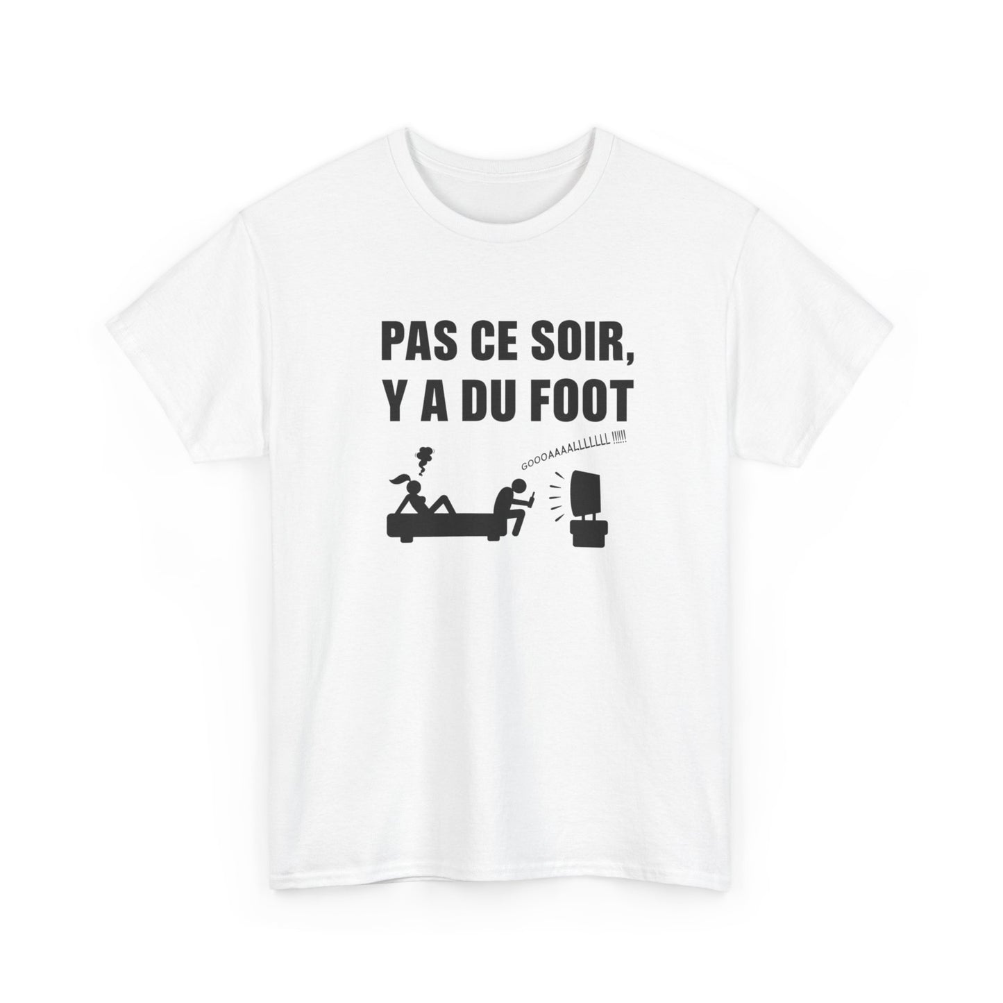 T-Shirt Foot Humour Homme – Pas Ce Soir Y A Du Foot – Cadeau Fan de Football Supporter Drôle